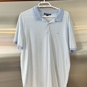 Michael Kors Sky Blue Striped Polo Shirt